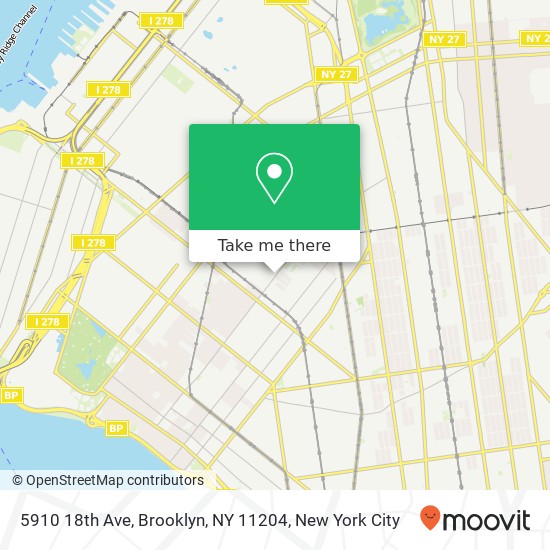 Mapa de 5910 18th Ave, Brooklyn, NY 11204