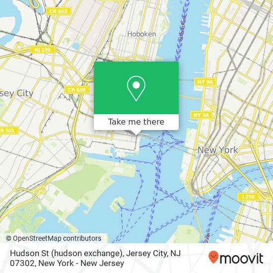 Mapa de Hudson St (hudson exchange), Jersey City, NJ 07302