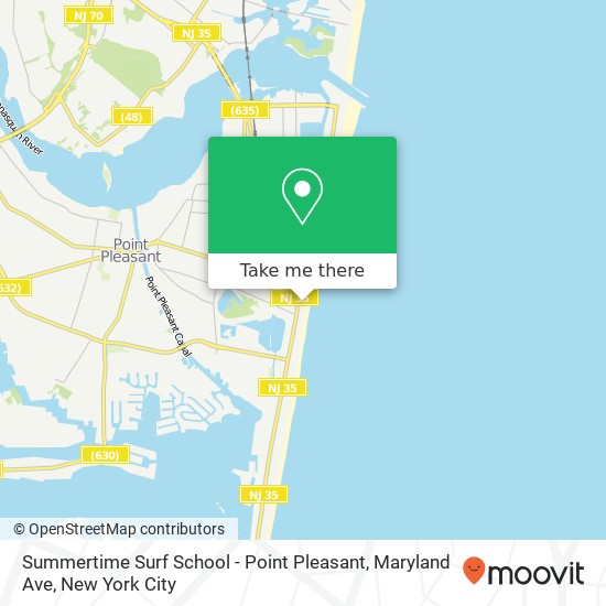 Summertime Surf School - Point Pleasant, Maryland Ave map