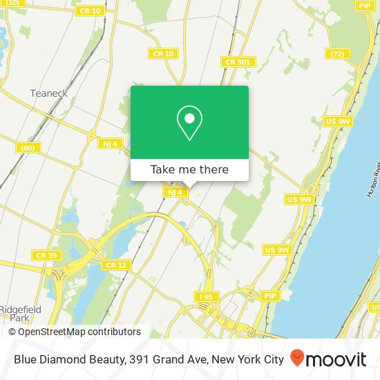Mapa de Blue Diamond Beauty, 391 Grand Ave