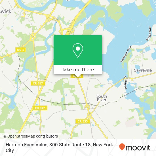 Harmon Face Value, 300 State Route 18 map