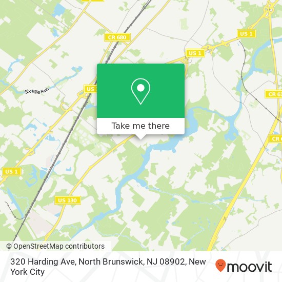 Mapa de 320 Harding Ave, North Brunswick, NJ 08902