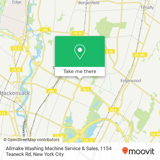 Allmake Washing Machine Service & Sales, 1154 Teaneck Rd map