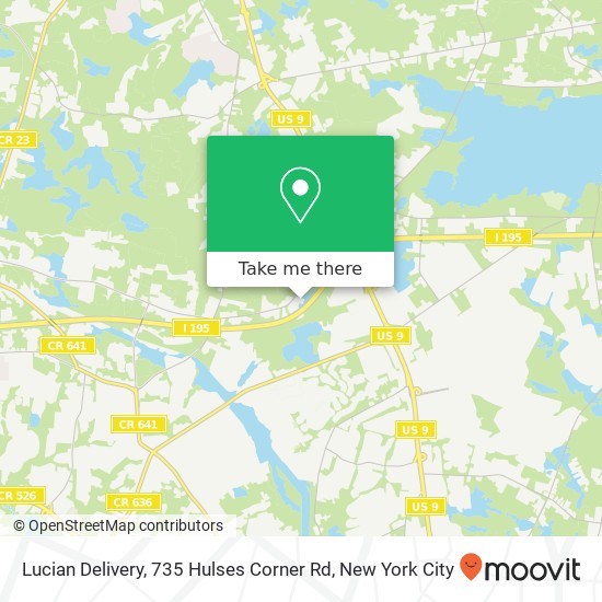 Mapa de Lucian Delivery, 735 Hulses Corner Rd