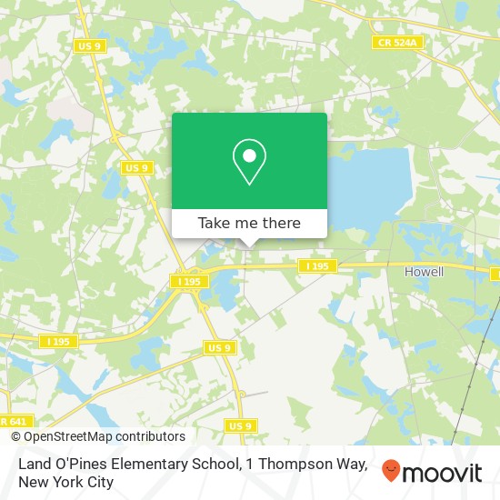 Mapa de Land O'Pines Elementary School, 1 Thompson Way