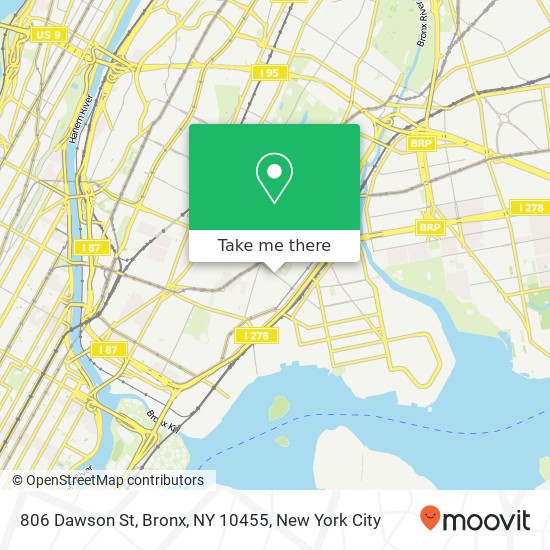 Mapa de 806 Dawson St, Bronx, NY 10455