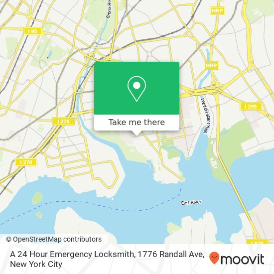 Mapa de A 24 Hour Emergency Locksmith, 1776 Randall Ave