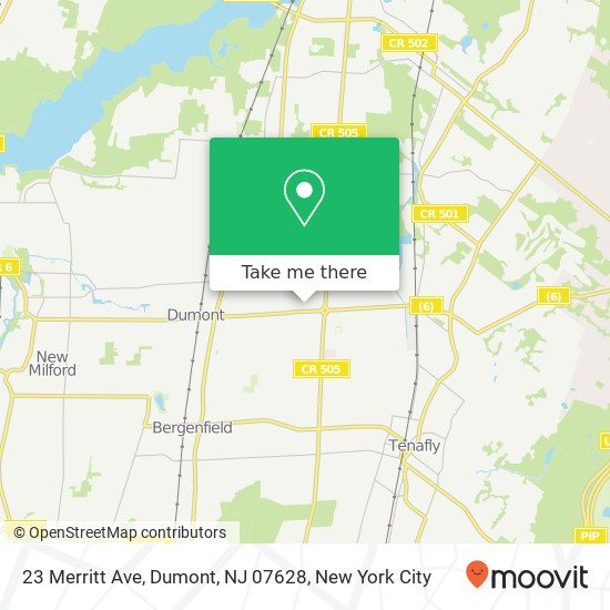 Mapa de 23 Merritt Ave, Dumont, NJ 07628