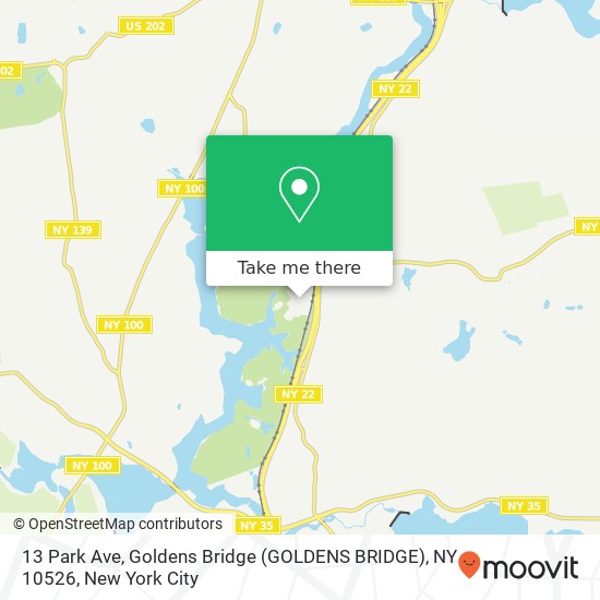 Mapa de 13 Park Ave, Goldens Bridge (GOLDENS BRIDGE), NY 10526