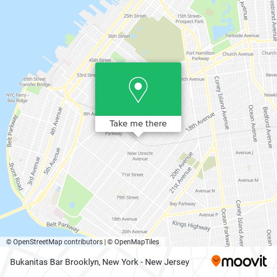 Bukanitas Bar Brooklyn map