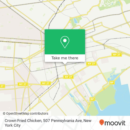 Mapa de Crown Fried Chicken, 507 Pennsylvania Ave