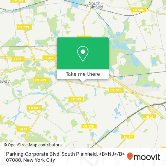 Parking-Corporate Blvd, South Plainfield, <B>NJ< / B> 07080 map