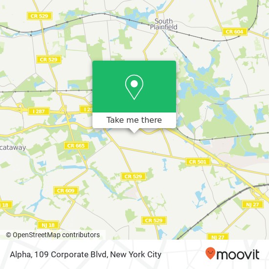 Mapa de Alpha, 109 Corporate Blvd