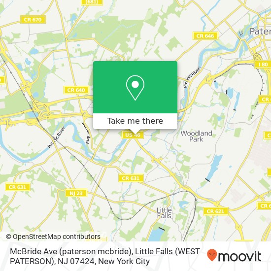McBride Ave (paterson mcbride), Little Falls (WEST PATERSON), NJ 07424 map