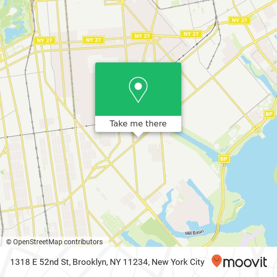 Mapa de 1318 E 52nd St, Brooklyn, NY 11234