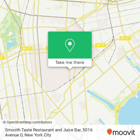 Mapa de Smooth Taste Restaurant and Juice Bar, 5016 Avenue D