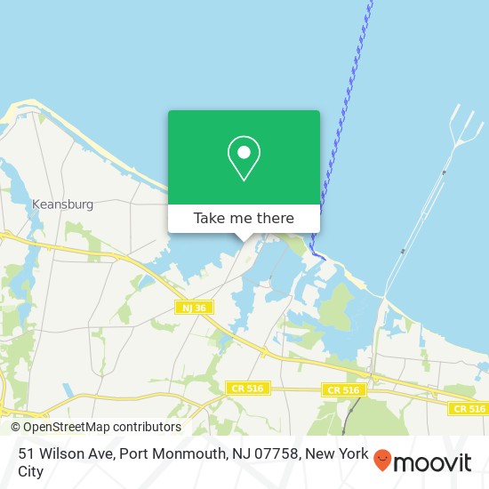 Mapa de 51 Wilson Ave, Port Monmouth, NJ 07758