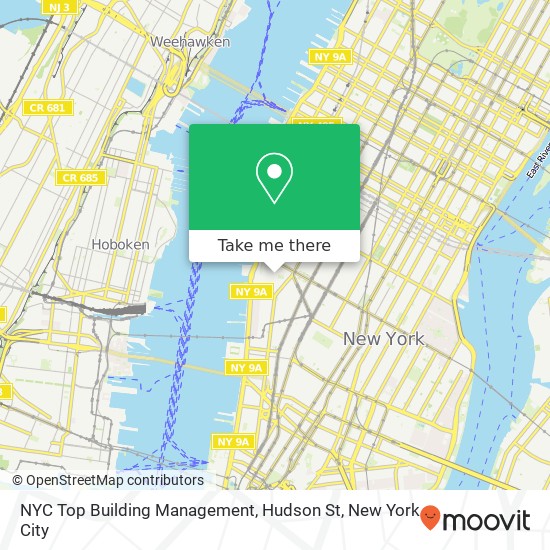 NYC Top Building Management, Hudson St map