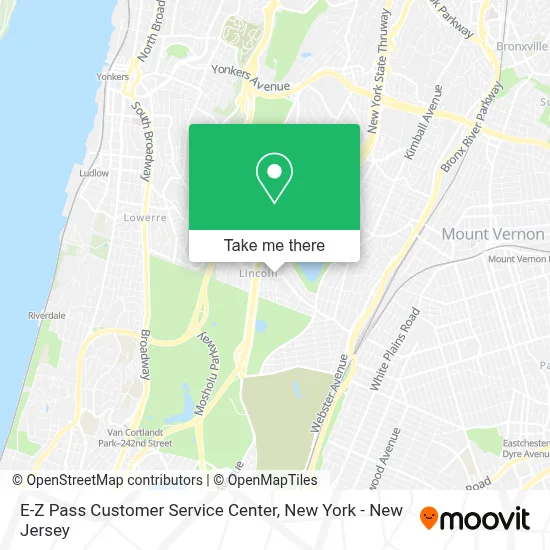 E-Z Pass Customer Service Center map