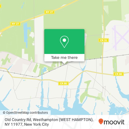 Mapa de Old Country Rd, Westhampton (WEST HAMPTON), NY 11977
