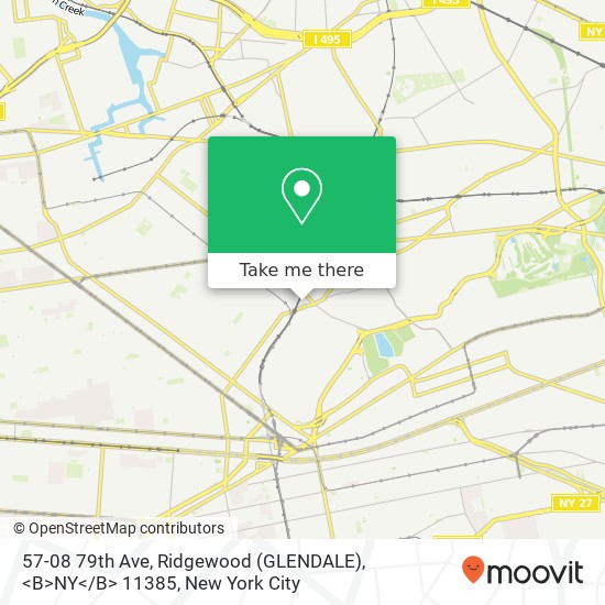 Mapa de 57-08 79th Ave, Ridgewood (GLENDALE), <B>NY< / B> 11385