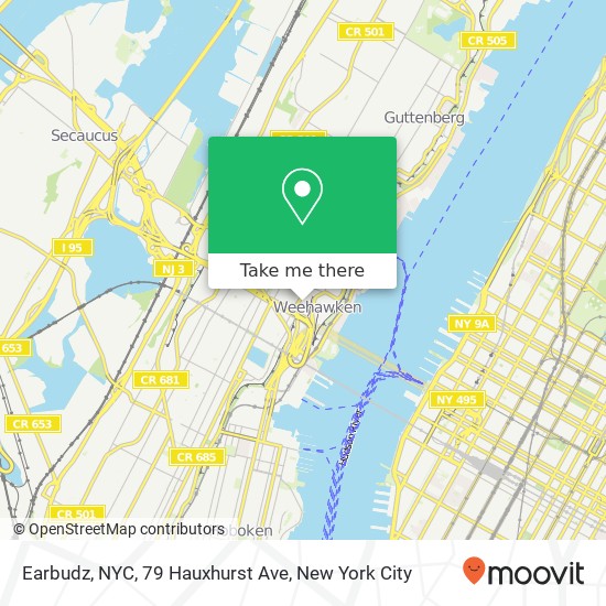 Mapa de Earbudz, NYC, 79 Hauxhurst Ave