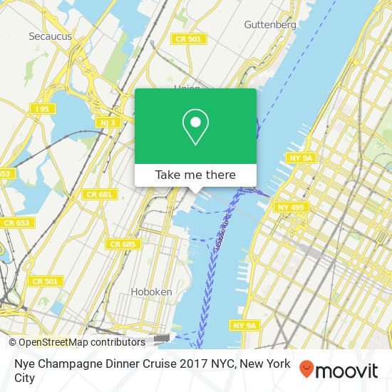 Mapa de Nye Champagne Dinner Cruise 2017 NYC