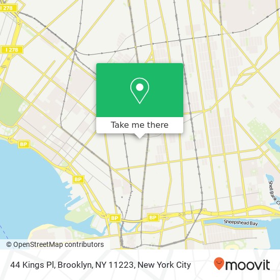 Mapa de 44 Kings Pl, Brooklyn, NY 11223