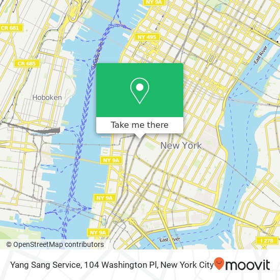 Mapa de Yang Sang Service, 104 Washington Pl