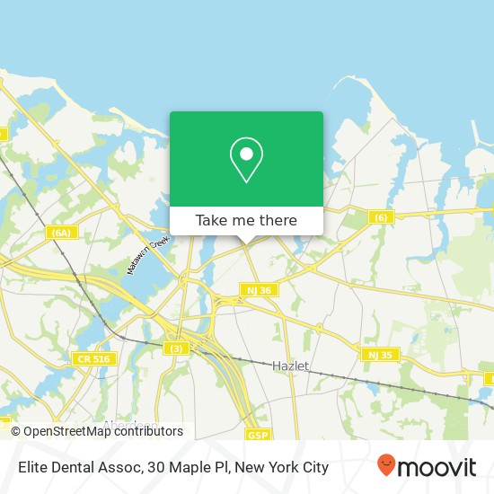 Elite Dental Assoc, 30 Maple Pl map