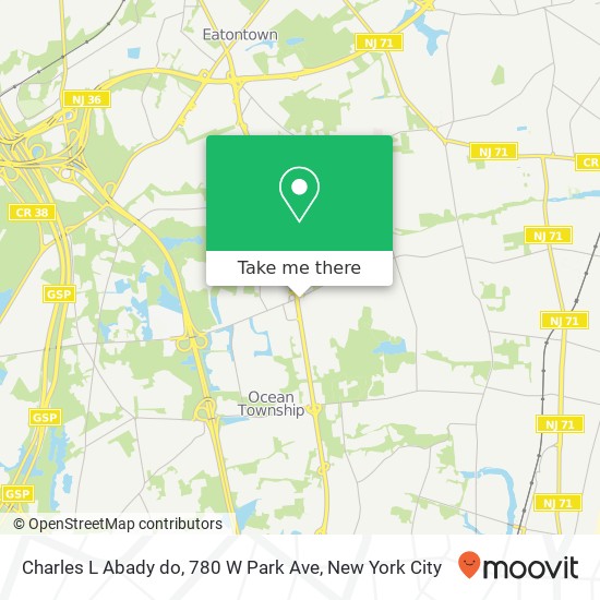 Mapa de Charles L Abady do, 780 W Park Ave