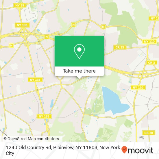 Mapa de 1240 Old Country Rd, Plainview, NY 11803