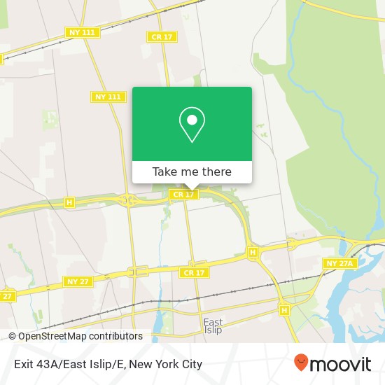 Mapa de Exit 43A/East Islip/E