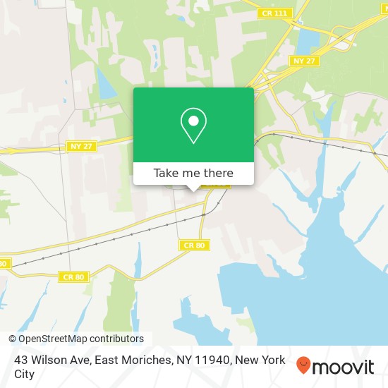 Mapa de 43 Wilson Ave, East Moriches, NY 11940