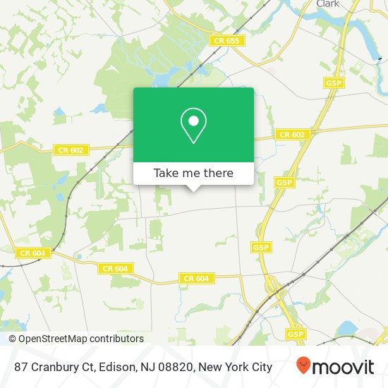 Mapa de 87 Cranbury Ct, Edison, NJ 08820