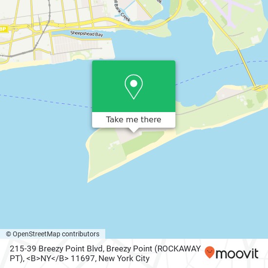 Mapa de 215-39 Breezy Point Blvd, Breezy Point (ROCKAWAY PT), <B>NY< / B> 11697