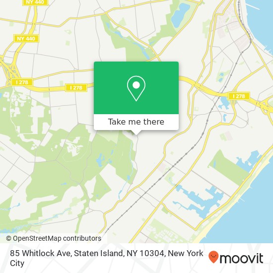 Mapa de 85 Whitlock Ave, Staten Island, NY 10304