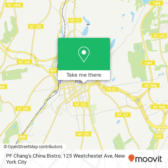 Mapa de PF Chang's China Bistro, 125 Westchester Ave