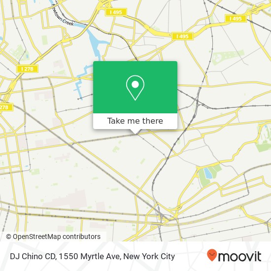 Mapa de DJ Chino CD, 1550 Myrtle Ave