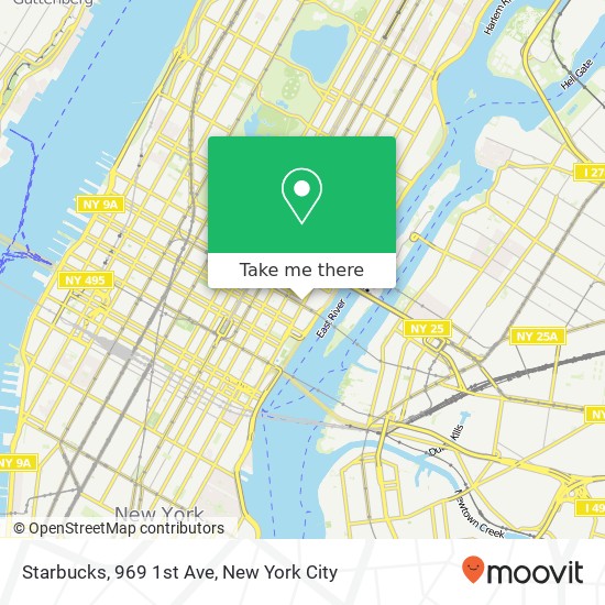 Mapa de Starbucks, 969 1st Ave