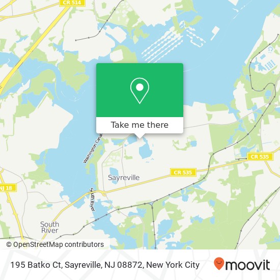 Mapa de 195 Batko Ct, Sayreville, NJ 08872