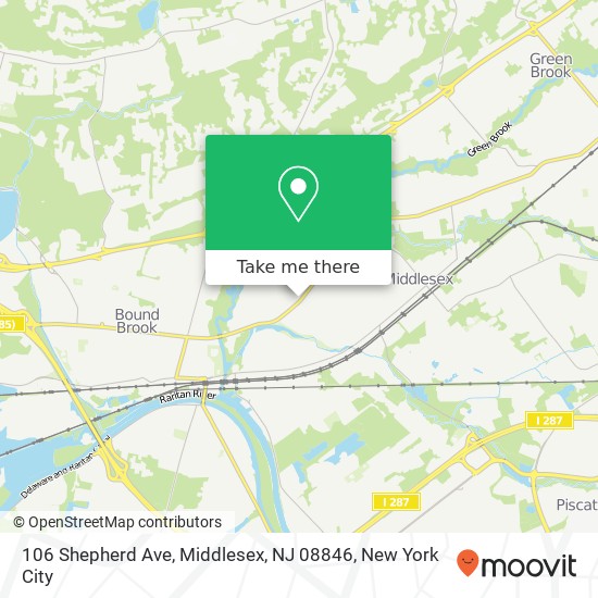 Mapa de 106 Shepherd Ave, Middlesex, NJ 08846