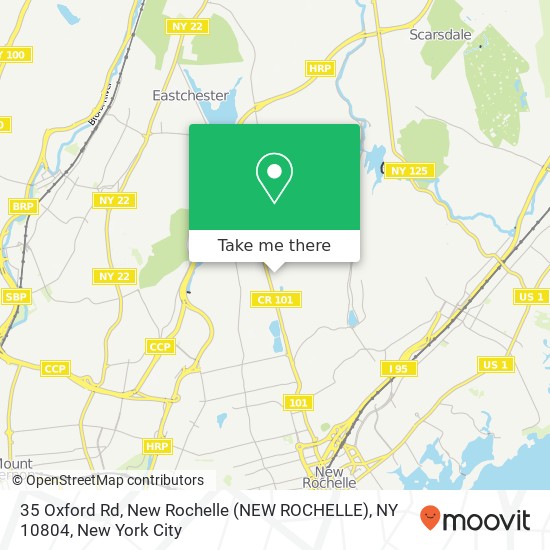 Mapa de 35 Oxford Rd, New Rochelle (NEW ROCHELLE), NY 10804