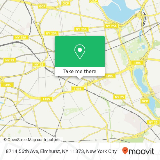 Mapa de 8714 56th Ave, Elmhurst, NY 11373