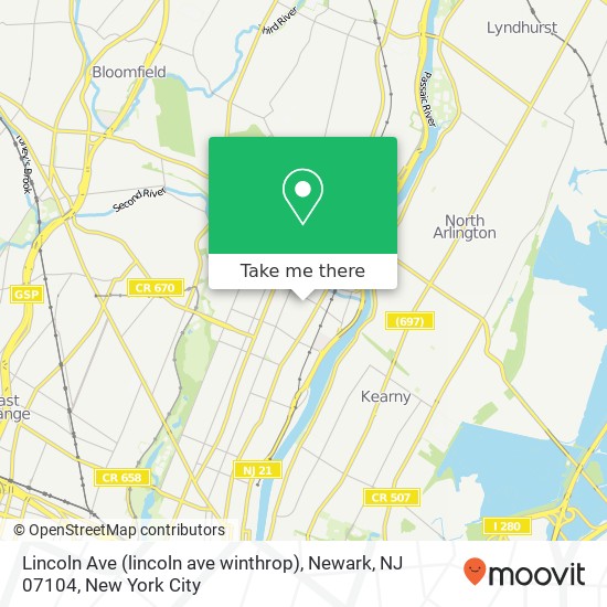 Lincoln Ave (lincoln ave winthrop), Newark, NJ 07104 map