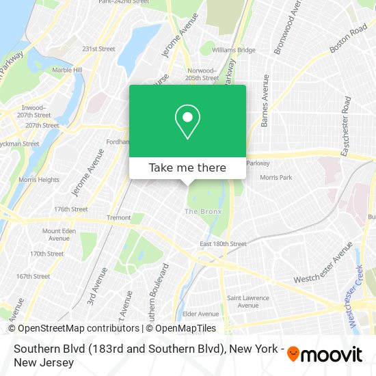 Southern Blvd (183rd and Southern Blvd) map