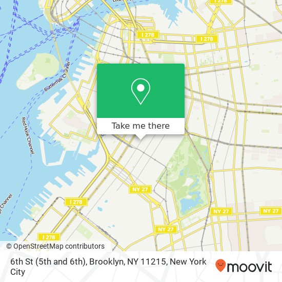 Mapa de 6th St (5th and 6th), Brooklyn, NY 11215