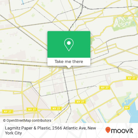 Lagmitz Paper & Plastic, 2566 Atlantic Ave map