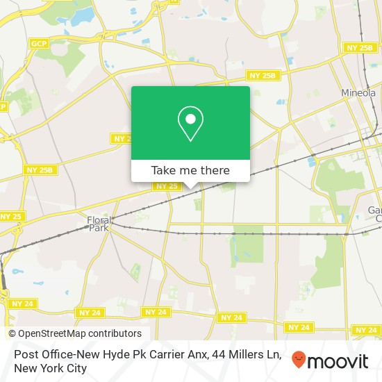 Mapa de Post Office-New Hyde Pk Carrier Anx, 44 Millers Ln