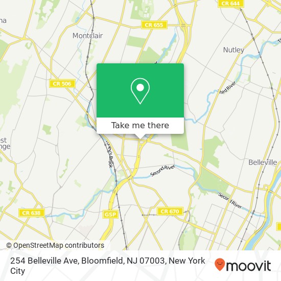 254 Belleville Ave, Bloomfield, NJ 07003 map